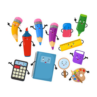 開學(xué)季文具用品卡通素材 創(chuàng)意與實(shí)用并存