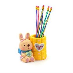 家天下情侶兔巧克力愛心筆筒 創意辦公收納的甜蜜選擇